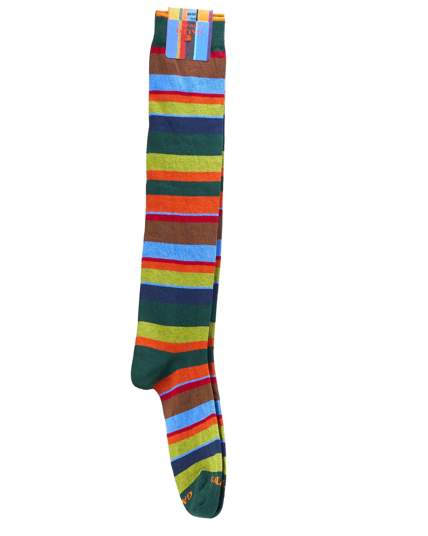 Calze lunghe verde righe multicolor Gallo – Fanù Boutique
