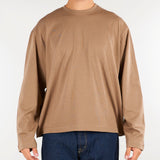 T-shirt Nocciola long sleeves con logo BELGIO 65 3DICI 