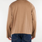 T-shirt Nocciola long sleeves con logo BELGIO 65 3DICI 