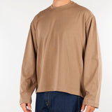 T-shirt Nocciola long sleeves con logo BELGIO 65 3DICI 