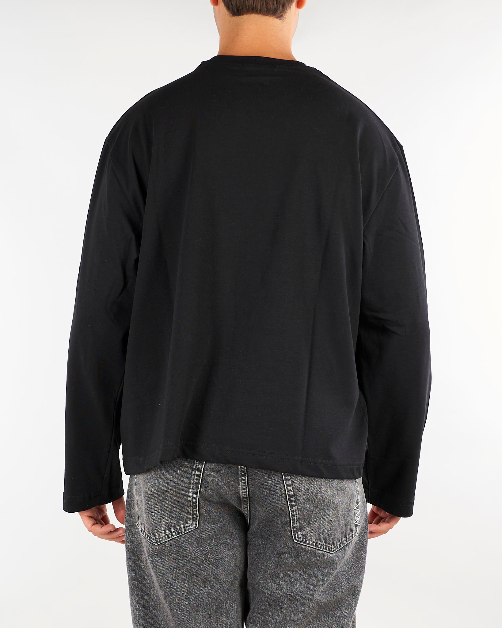 T-shirt Nero long sleeves con logo BELGIO 99 3DICI 