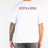 T-shirt Bianco con stampa 'Ricatto d'Amore' sul retro RICATTO 1 3DICI 