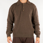 Maglia Polo Coffee in lana Relaxed fit F6PKMAPO069 966 A PAPER KID 