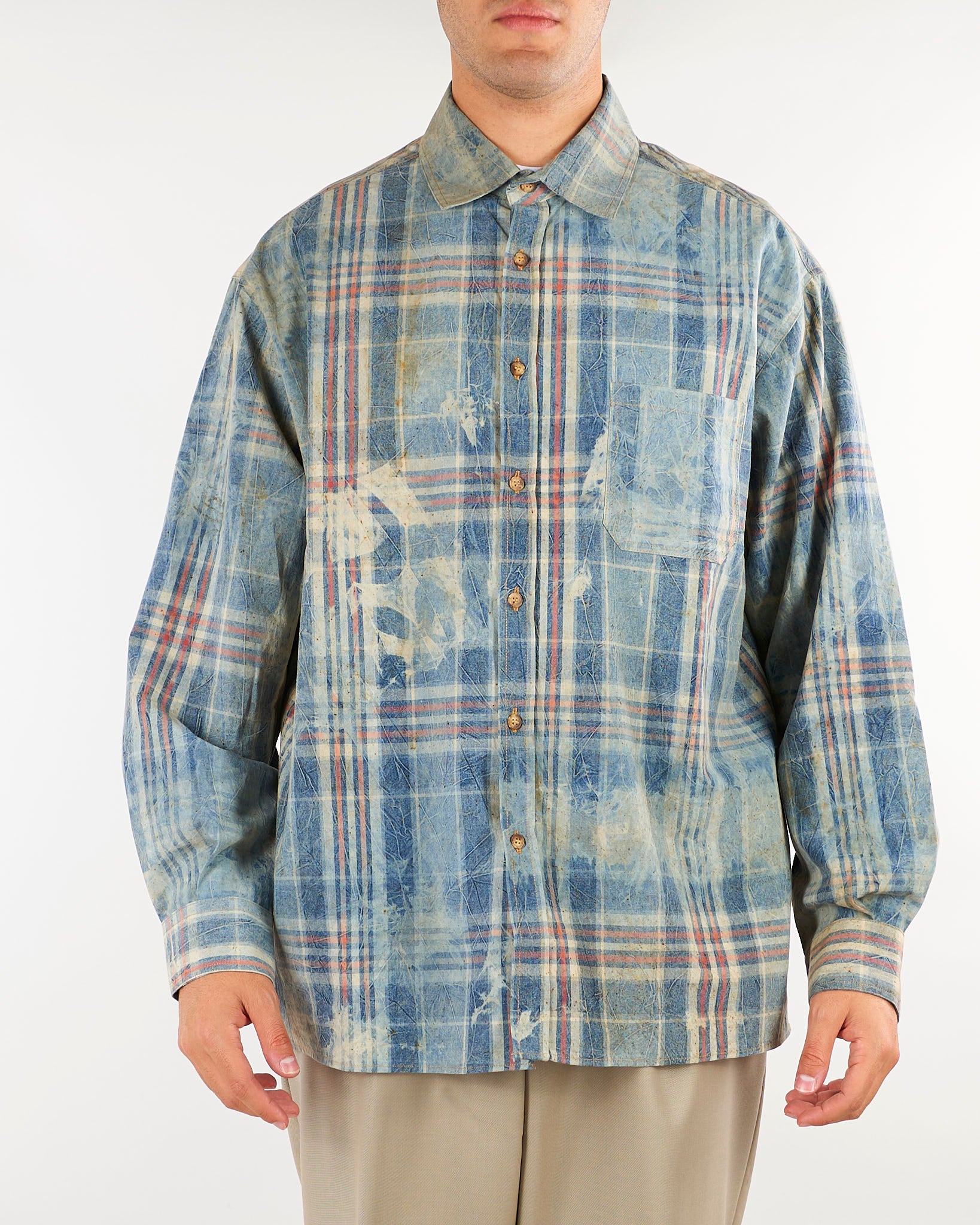 Camicia Fantasia Check effetto vintage Relaxed fit F6PKMASI107 200 A PAPER KID 