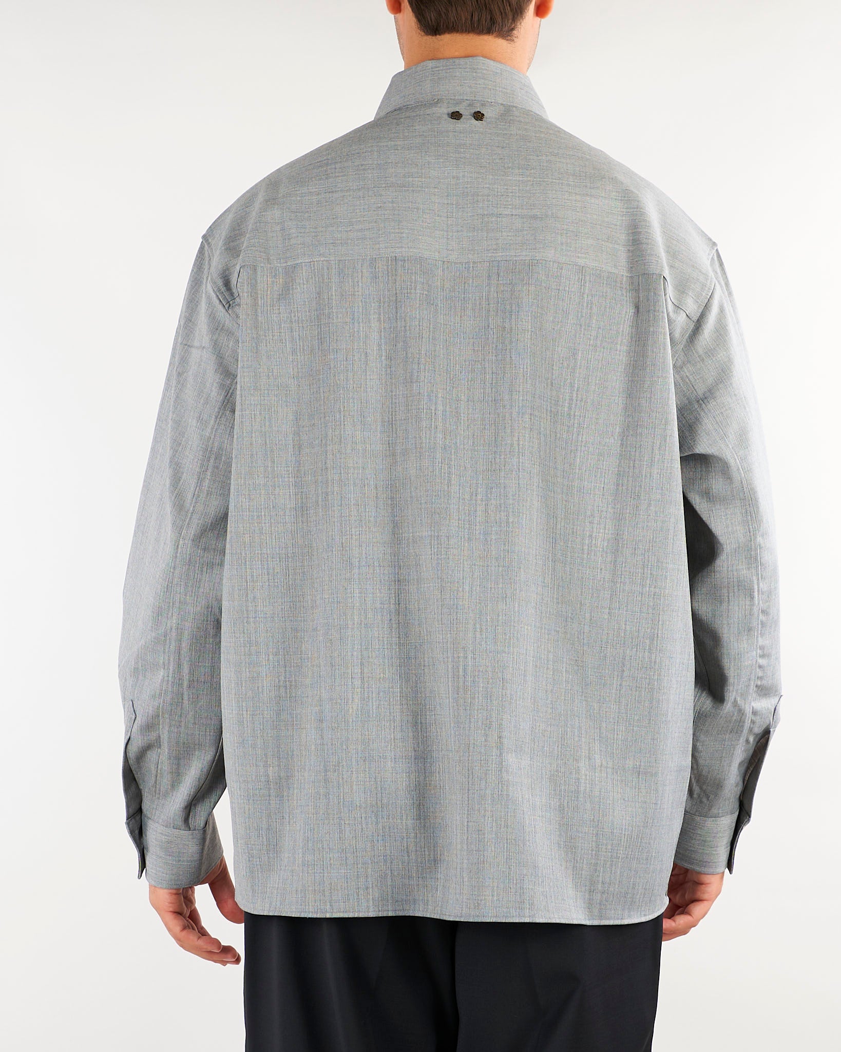 Camicia Grigio in fresco lana Relaxed fit F6PKMASI108 106 A PAPER KID 