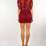 Abito corto Bordeaux in pizzo ACT17185AB4151 80 ACTUALEE 