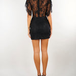Abito corto Nero in pizzo ACT17185AB4151 99 ACTUALEE 