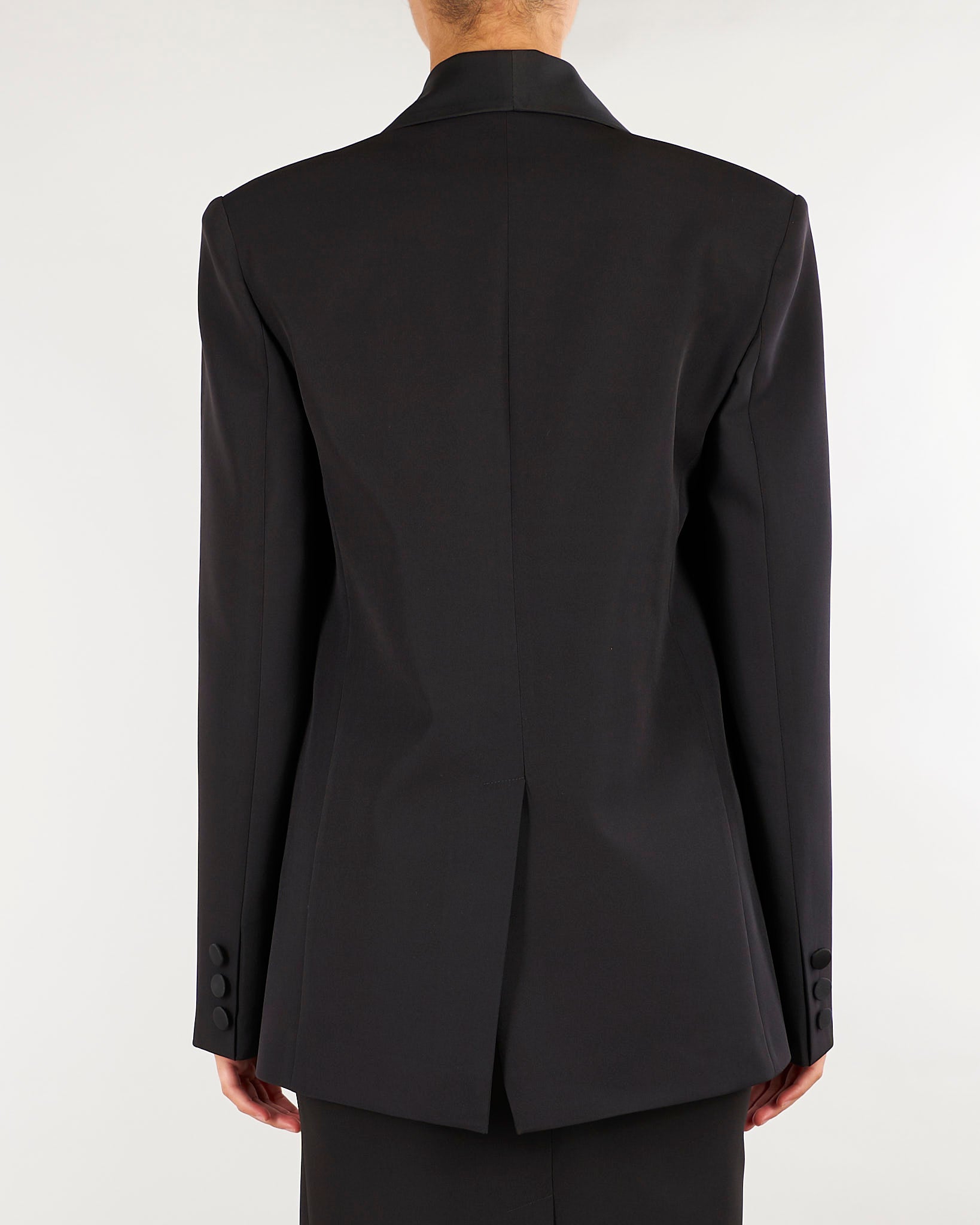 Blazer Nero con ampio rever sciallato in raso ACTGC031GI1082 99 ACTUALEE 