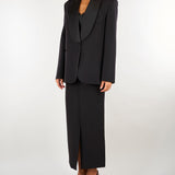 Blazer Nero con ampio rever sciallato in raso ACTGC031GI1082 99 ACTUALEE 