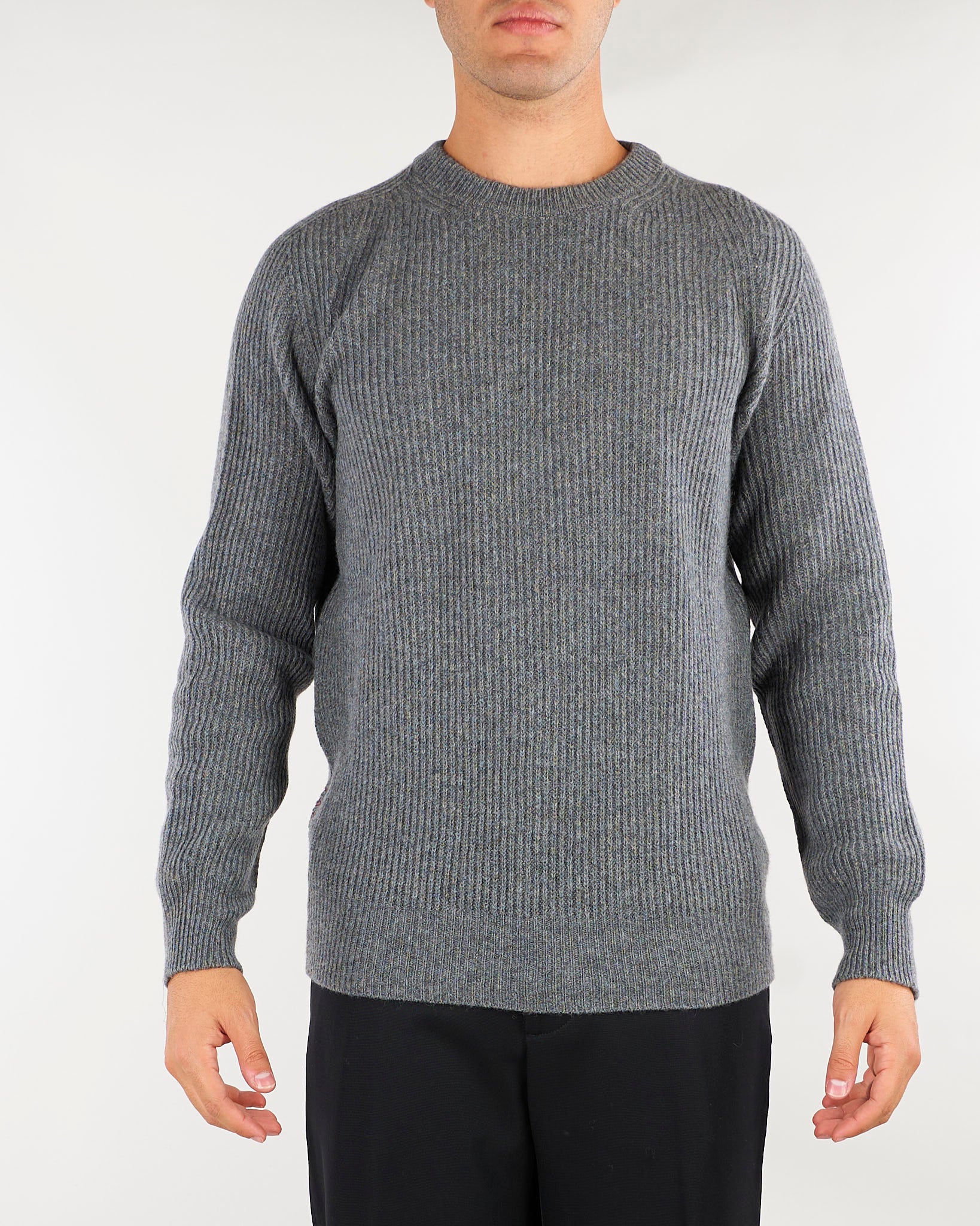 Maglia Grigio a coste in pura lana e cashmere Relaxed fit B9AC0010 97M AMARANTO 