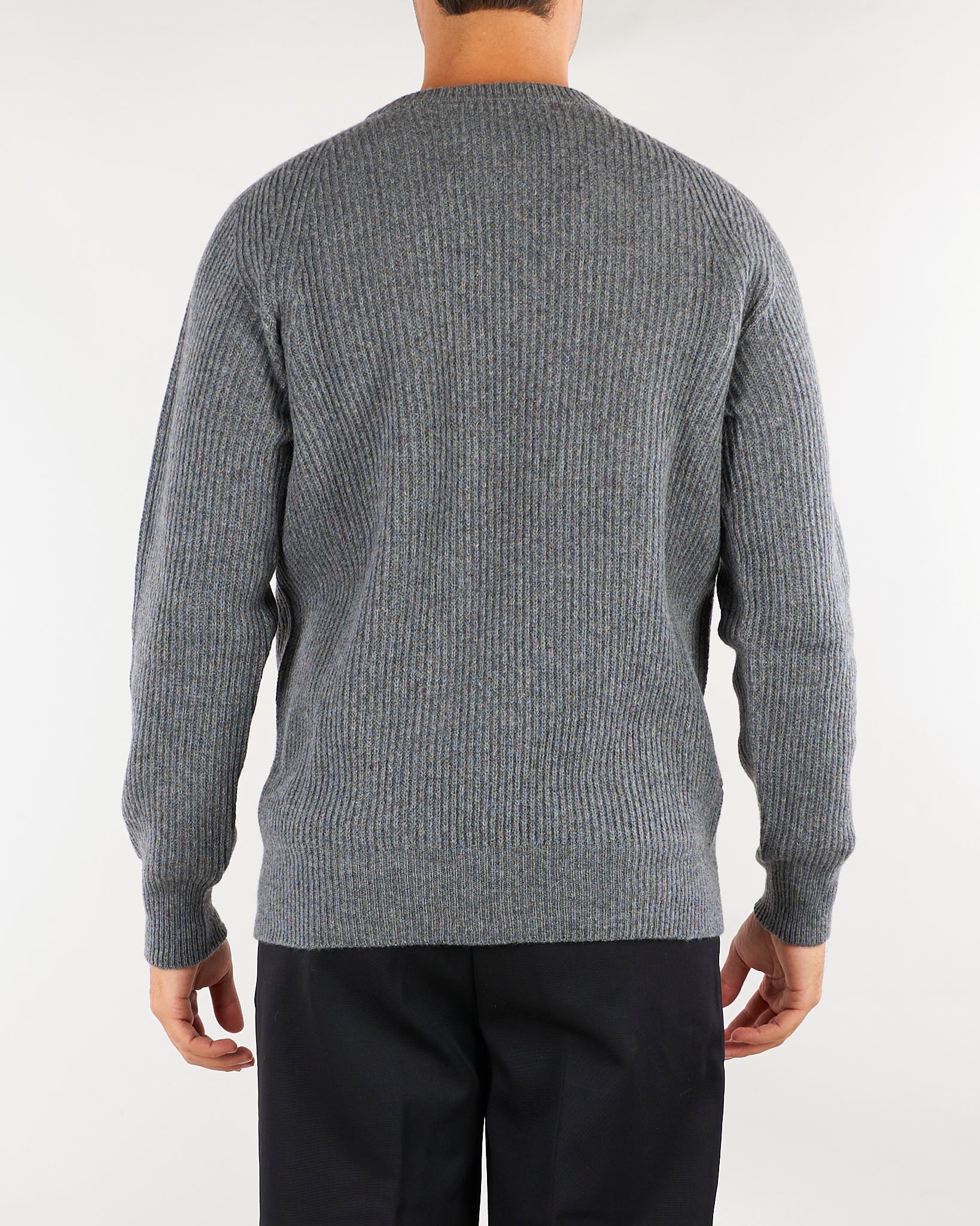Maglia Grigio a coste in pura lana e cashmere Relaxed fit B9AC0010 97M AMARANTO 