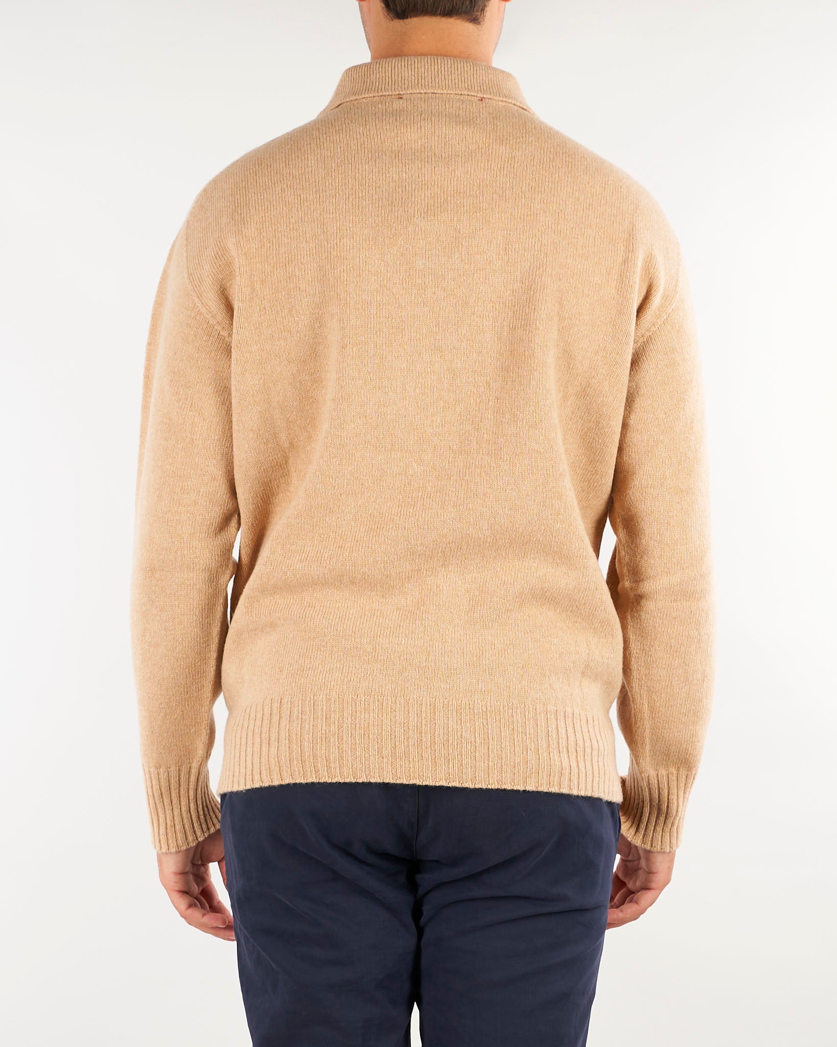 Maglia Polo Cammello in pura lana e cashmere Relaxed fit B9AC0071 62M AMARANTO 