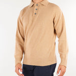 Maglia Polo Cammello in pura lana e cashmere Relaxed fit B9AC0071 62M AMARANTO 