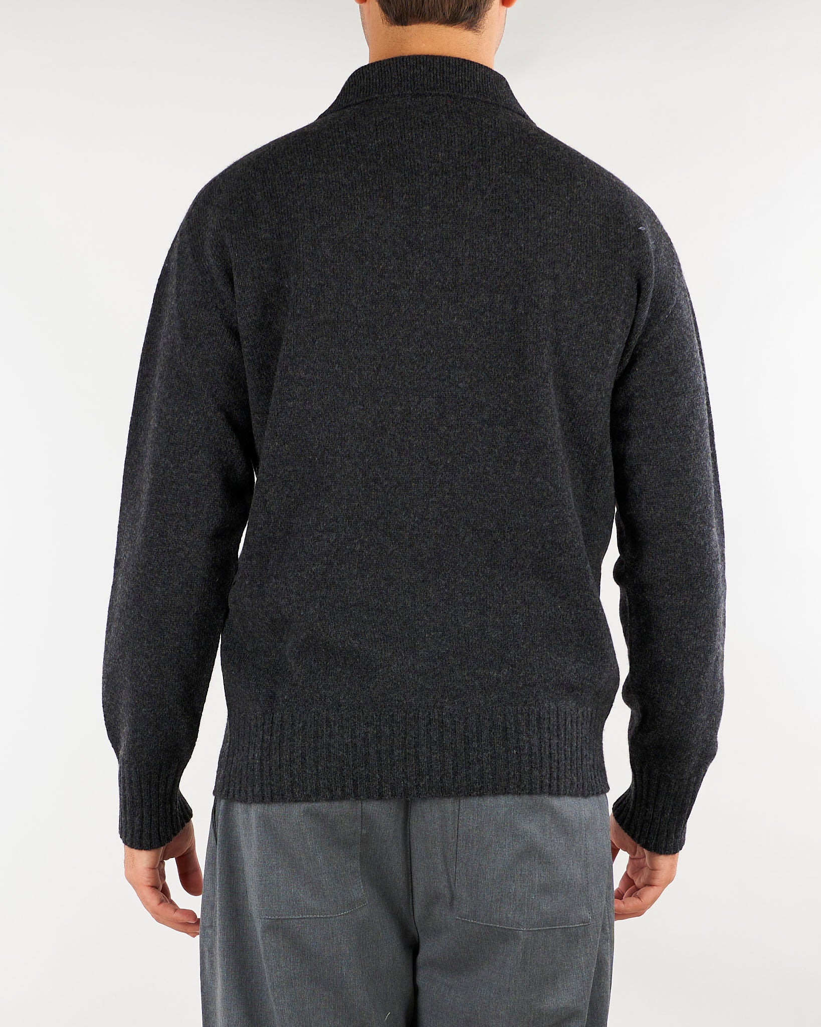 Maglia Polo Antracite in pura lana e cashmere Relaxed fit B9AC0071 98M AMARANTO 