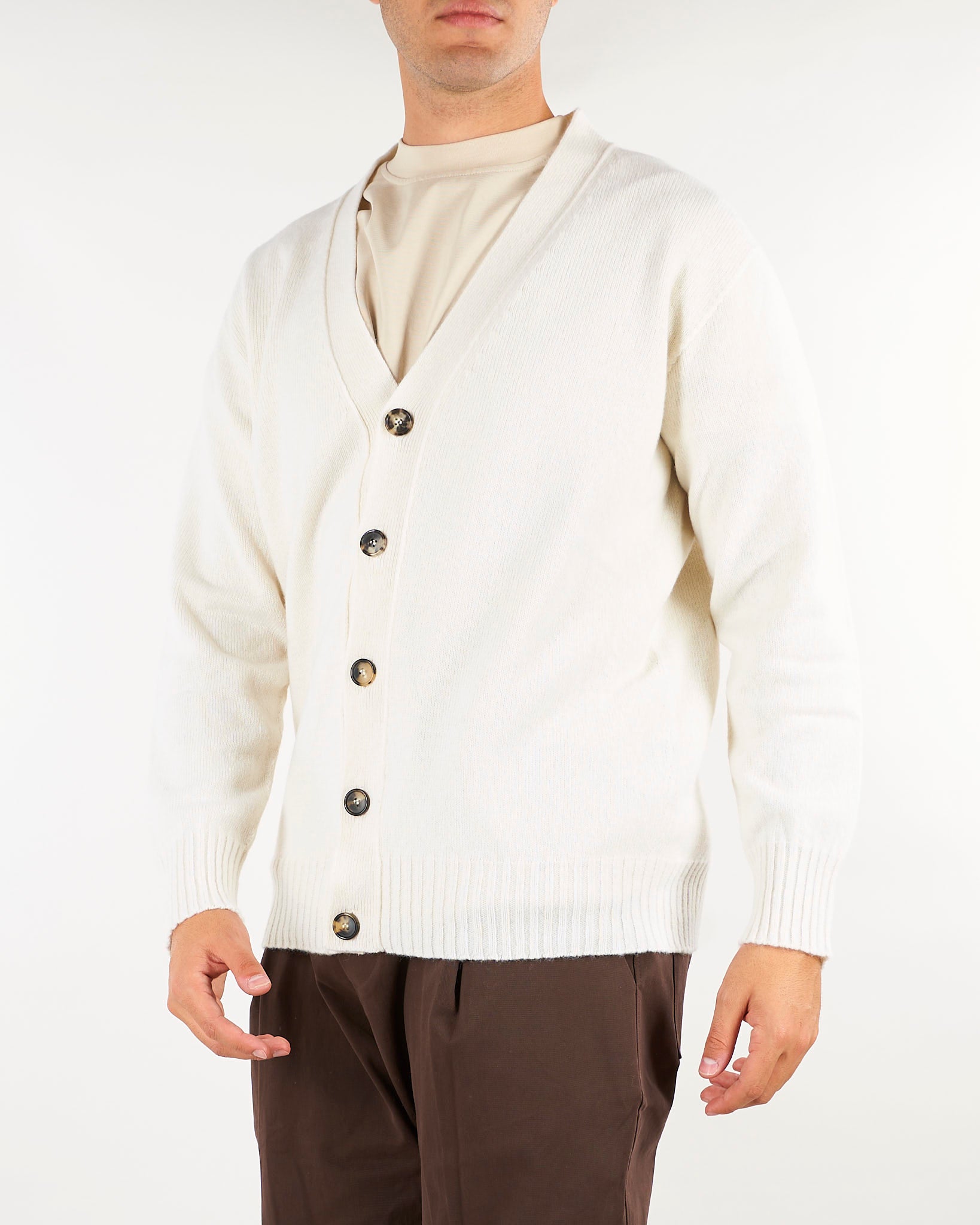 Cardigan Panna in pura lana e cashmere Relaxed fit B9AC0072 03M AMARANTO 