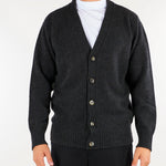 Cardigan Antracite in pura lana e cashmere Relaxed fit B9AC0072 98M AMARANTO 