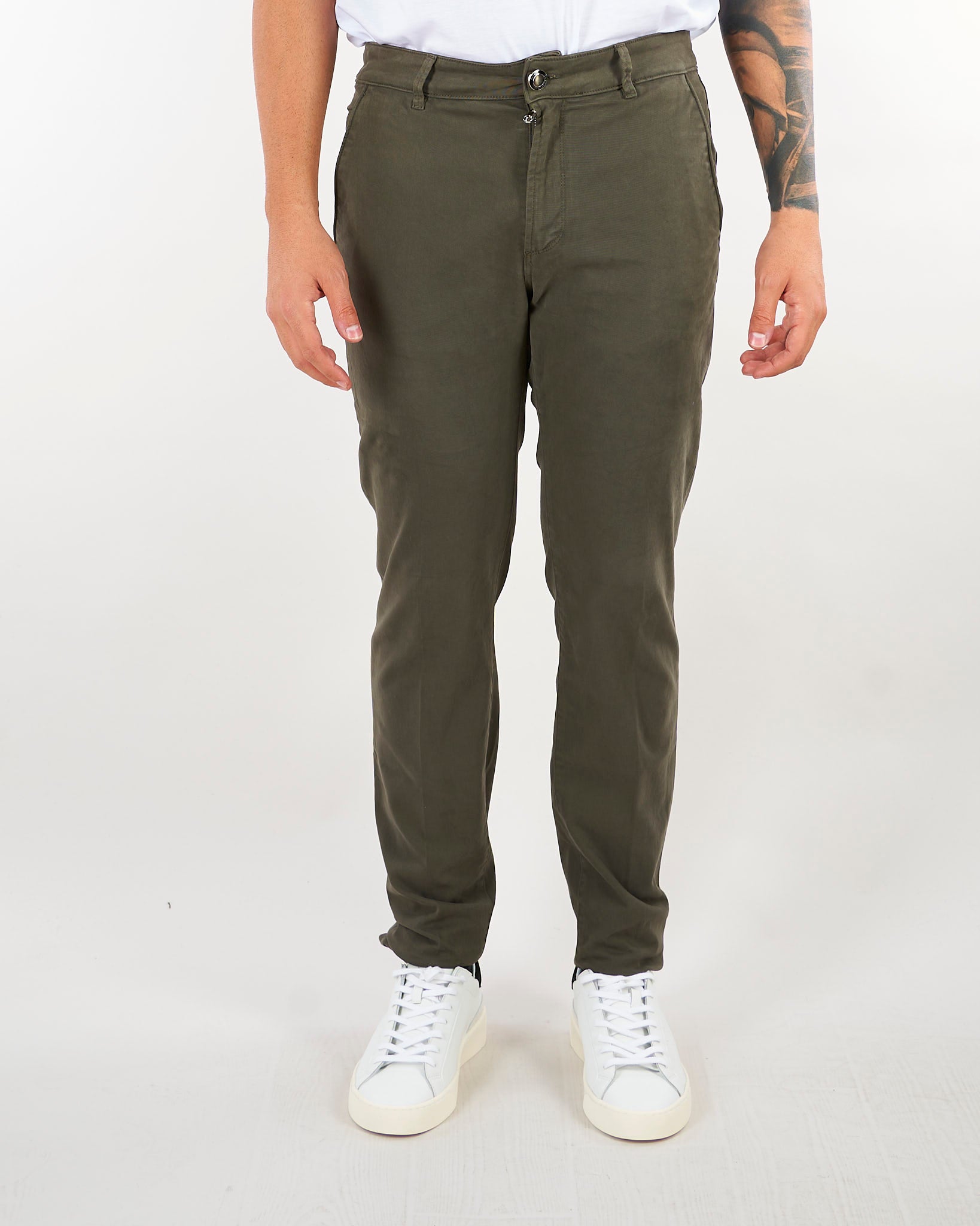 Pantalone Verde in cotone caldo con tasche america CHINOSREYT232 996 CAMOUFLAGE 