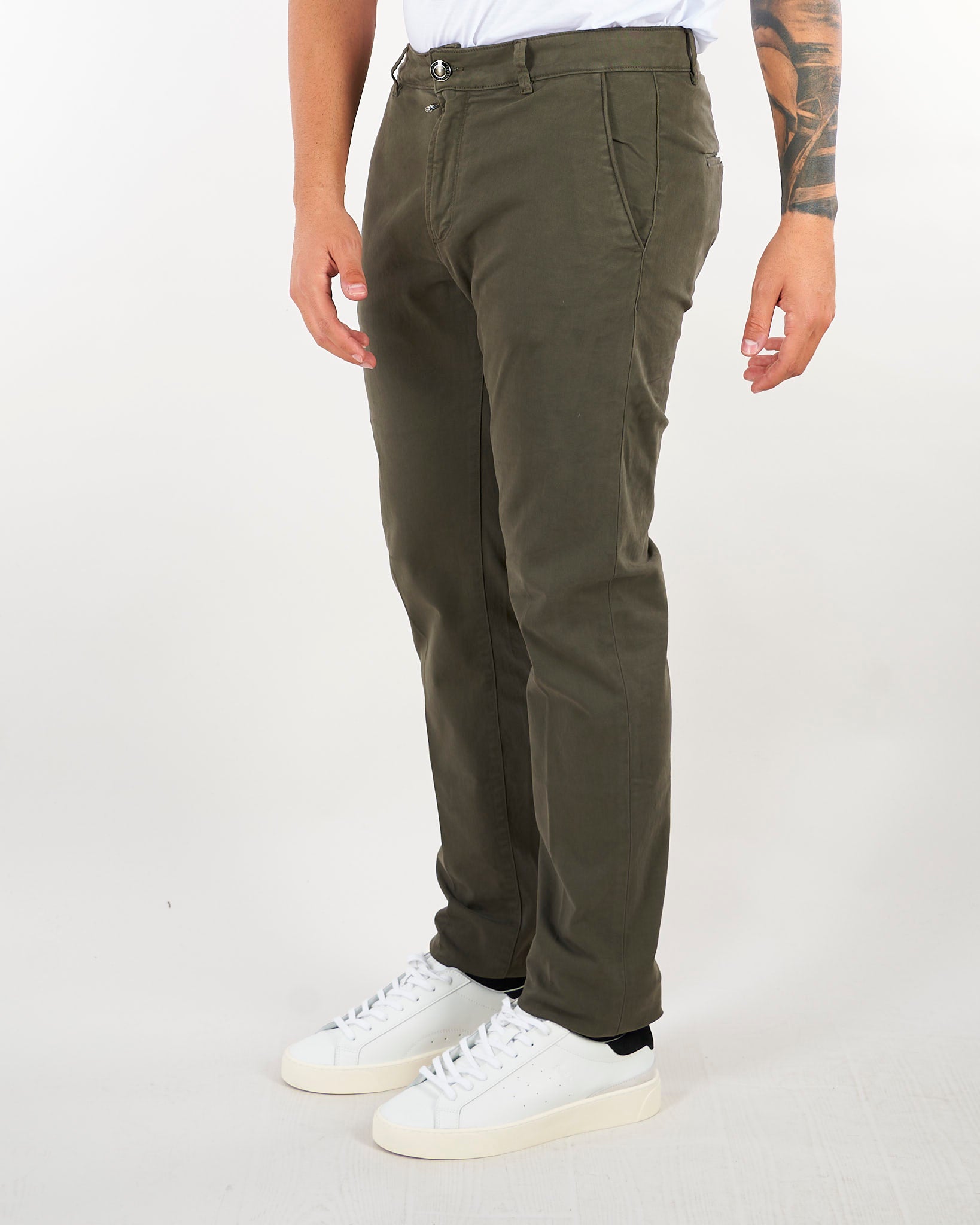 Pantalone Verde in cotone caldo con tasche america CHINOSREYT232 996 CAMOUFLAGE 