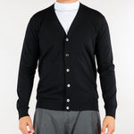 Cardigan Nero in pura lana merinos DK27052 79 DIKTAT 