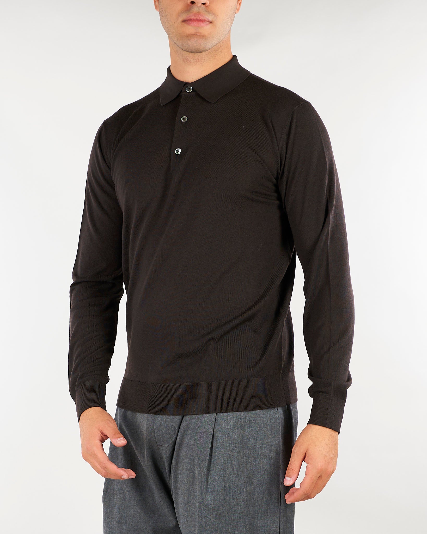 Maglia Polo Moro in lana merinos DK27061 18 DIKTAT 
