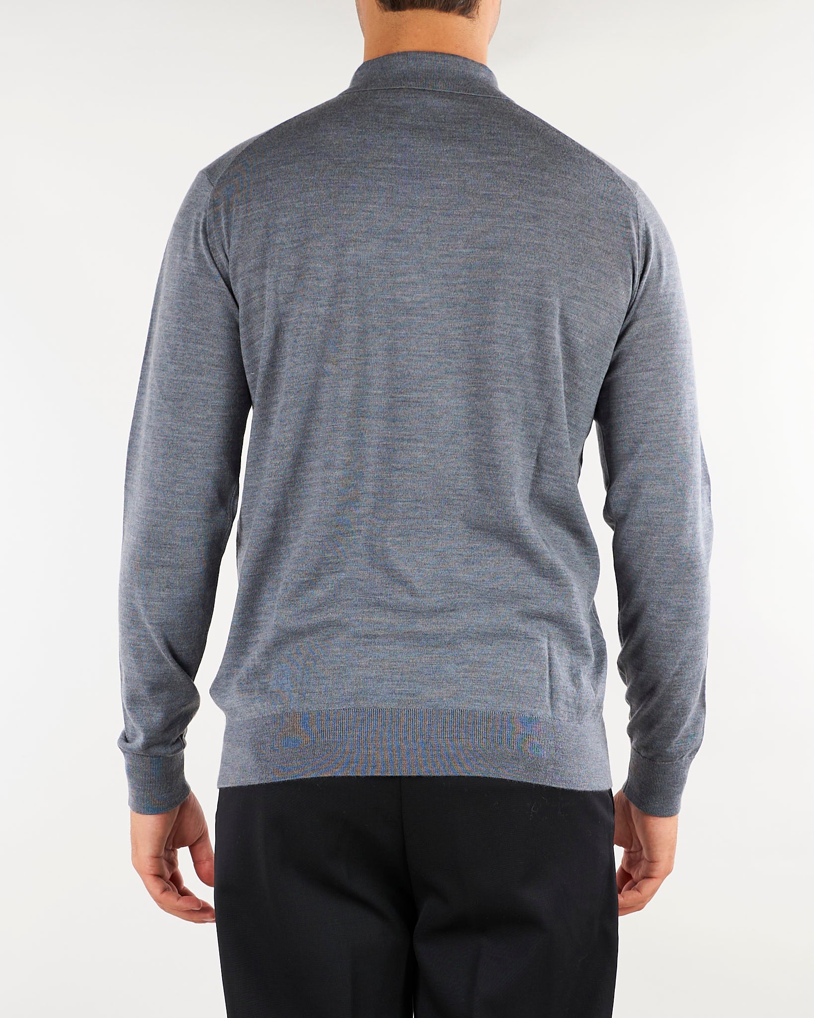 Maglia Polo Grigio in lana merinos DK27061 25 DIKTAT 