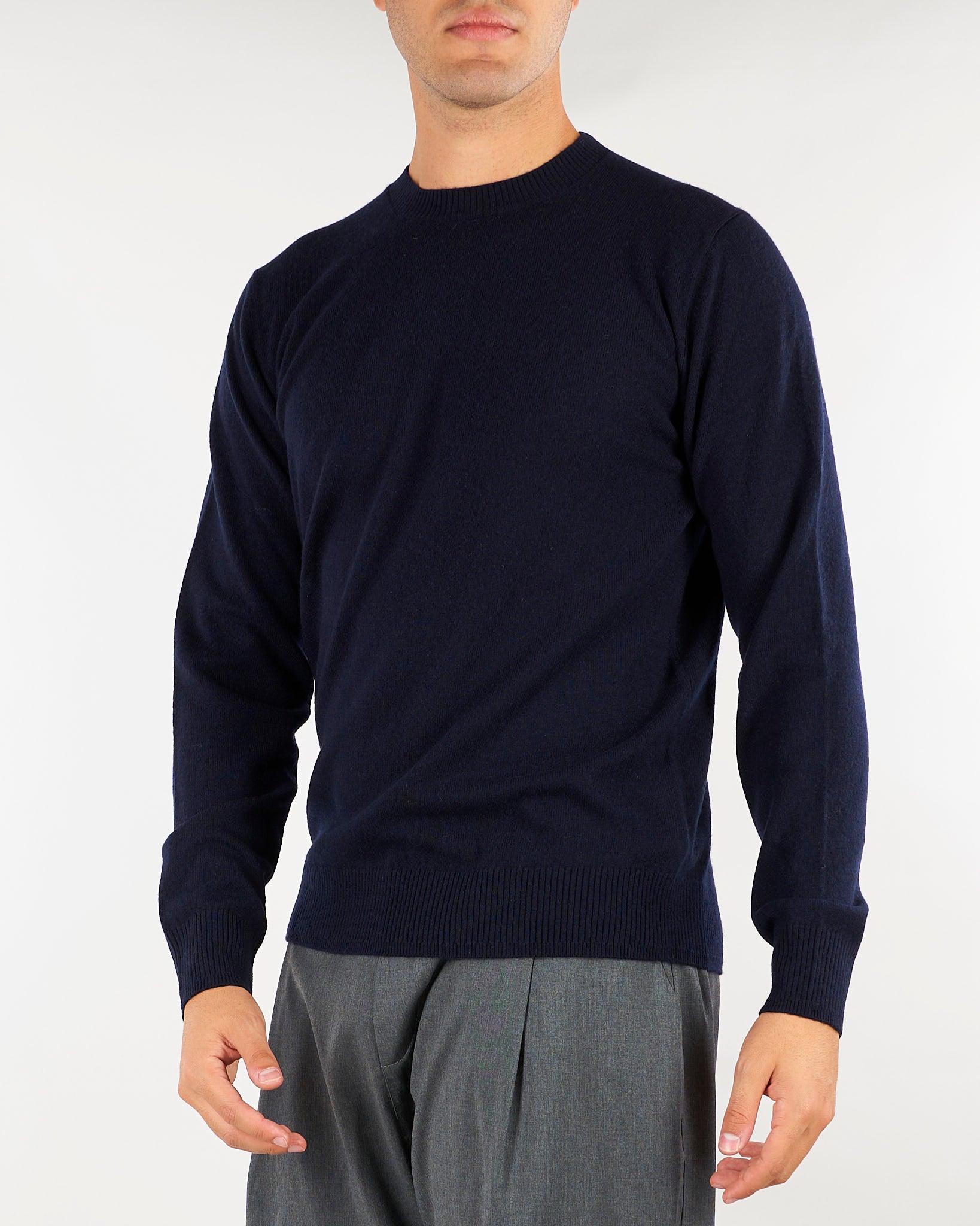 Maglia Blu in pura lana e cashmere DK27070 136 DIKTAT 