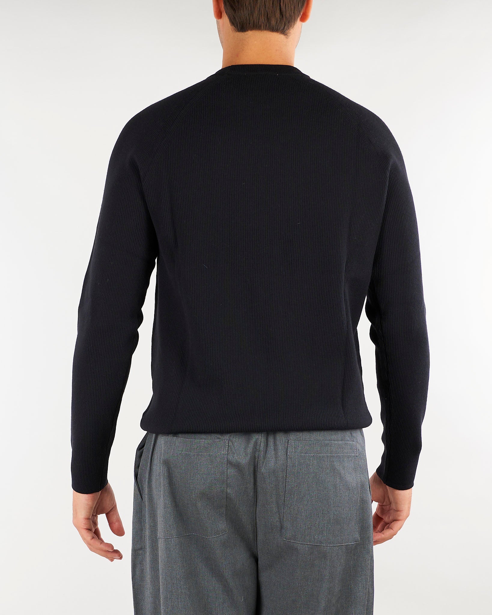 Maglia Nero a costine in misto viscosa e cashmere DK27923 79 DIKTAT 