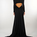 Abito Nero Red Carpet in jersey crêpe leggero ABR2667E2 110 ELISABETTA FRANCHI 