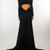Abito Nero Red Carpet in jersey crêpe leggero ABR2667E2 110 ELISABETTA FRANCHI 