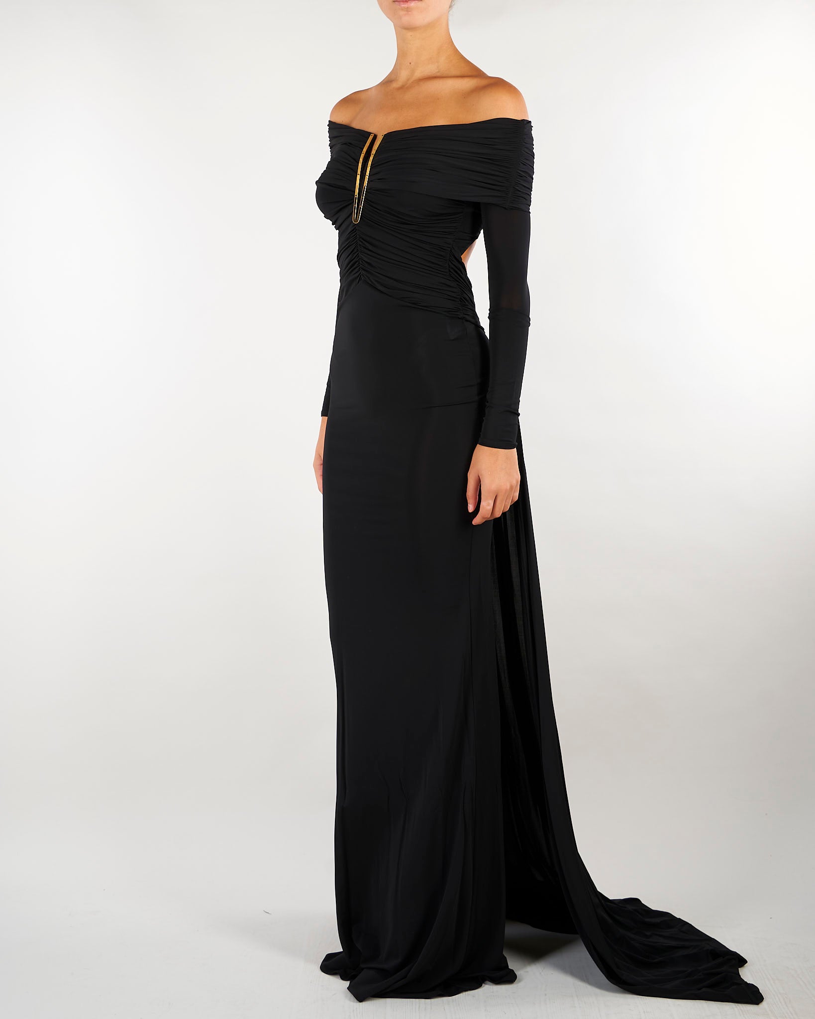 Abito Nero Red Carpet in jersey crêpe leggero ABR2667E2 110 ELISABETTA FRANCHI 