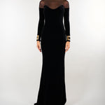 Abito Nero Red Carpet in velluto e tulle ABR2967E2 110 ELISABETTA FRANCHI 