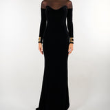 Abito Nero Red Carpet in velluto e tulle ABR2967E2 110 ELISABETTA FRANCHI 