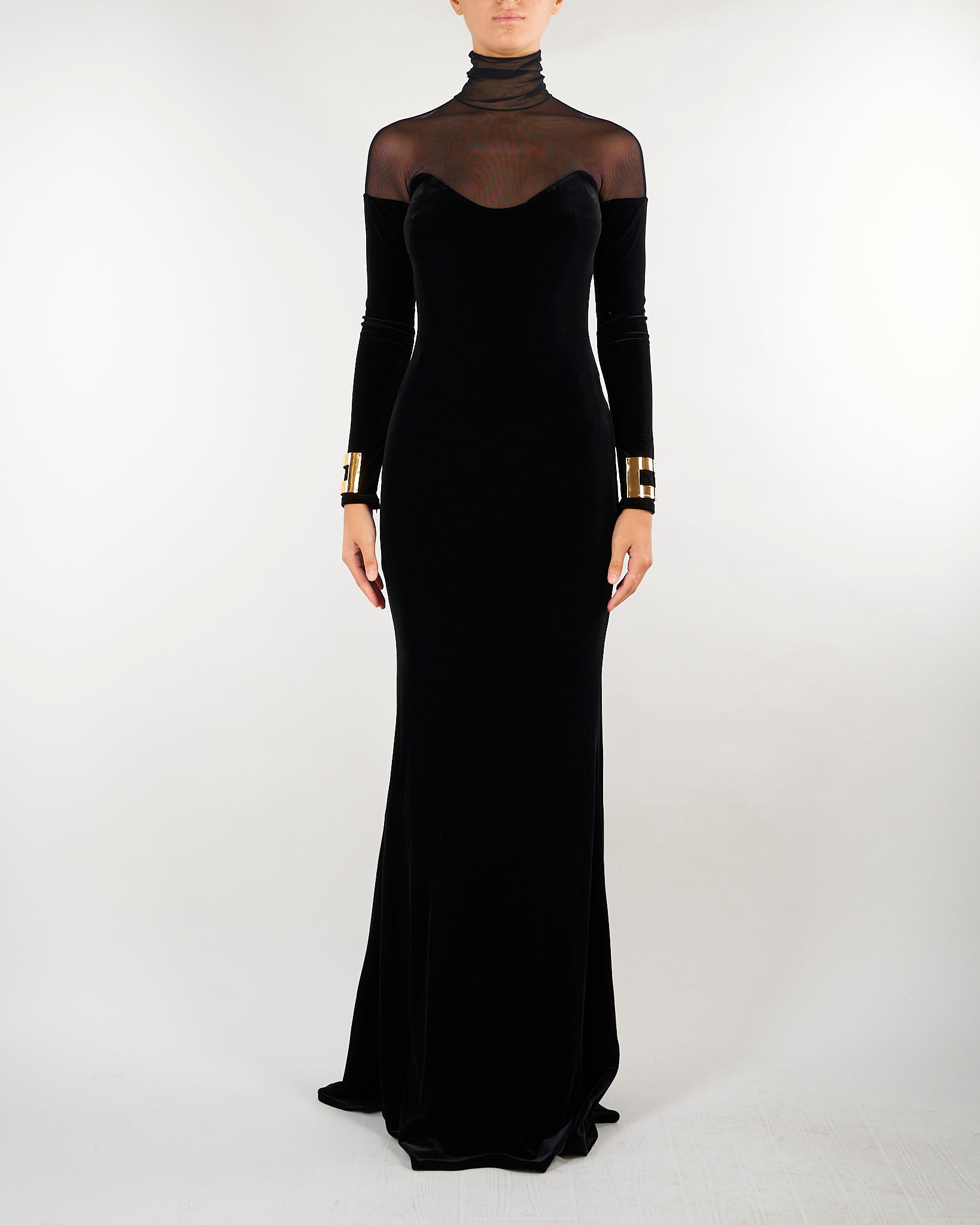 Abito Nero Red Carpet in velluto e tulle ABR2967E2 110 ELISABETTA FRANCHI 