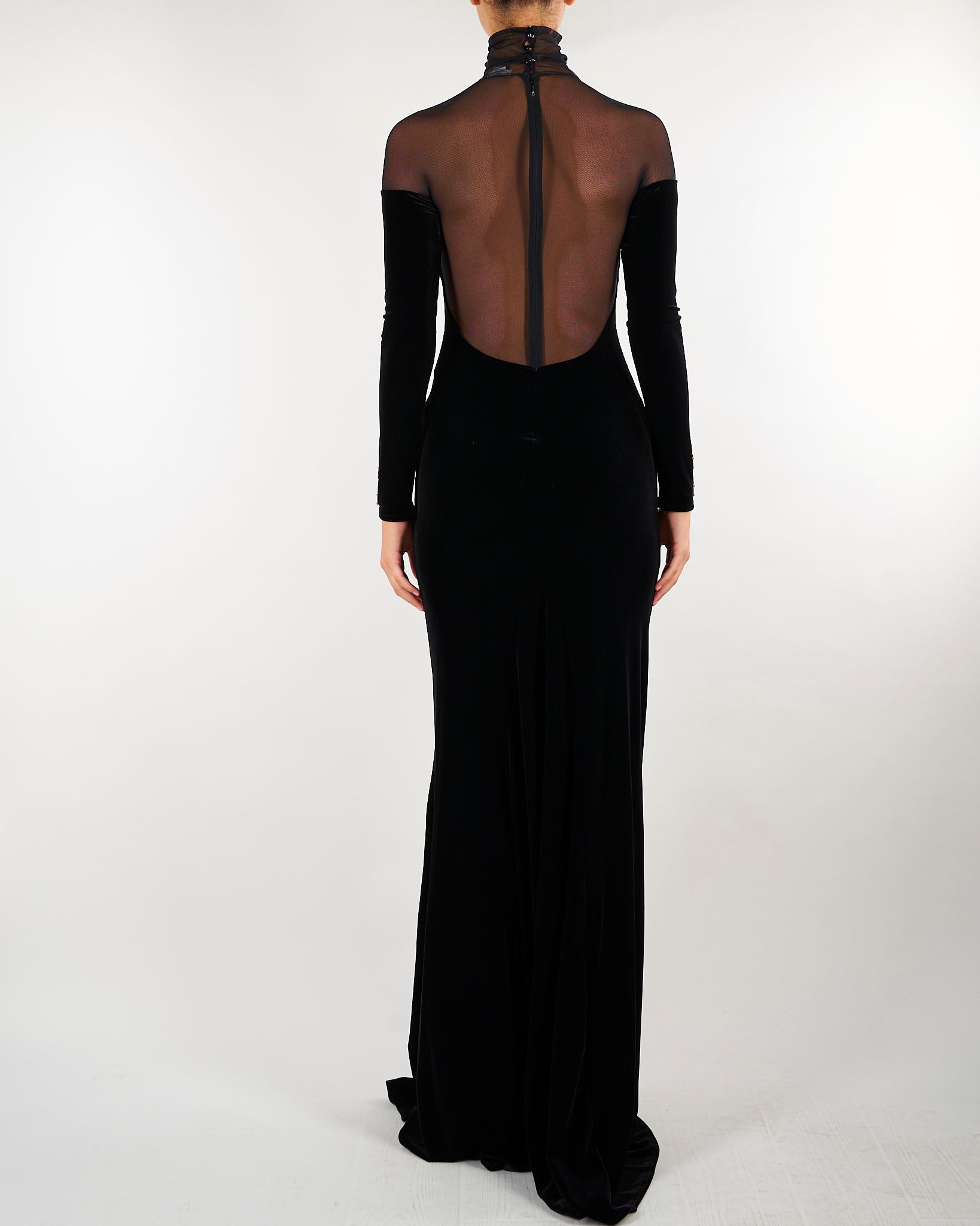 Abito Nero Red Carpet in velluto e tulle ABR2967E2 110 ELISABETTA FRANCHI 
