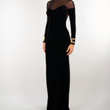 Abito Nero Red Carpet in velluto e tulle ABR2967E2 110 ELISABETTA FRANCHI 