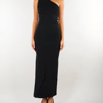 Abito Nero in maglia da red carpet con cerniera AM07B66E2 110 ELISABETTA FRANCHI 