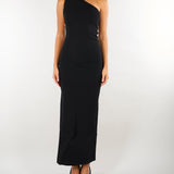 Abito Nero in maglia da red carpet con cerniera AM07B66E2 110 ELISABETTA FRANCHI 
