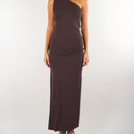 Abito Dark Chocolate in maglia da red carpet con cerniera AM07B66E2 EV9 ELISABETTA FRANCHI 