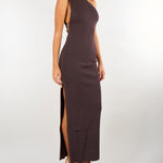 Abito Dark Chocolate in maglia da red carpet con cerniera AM07B66E2 EV9 ELISABETTA FRANCHI 