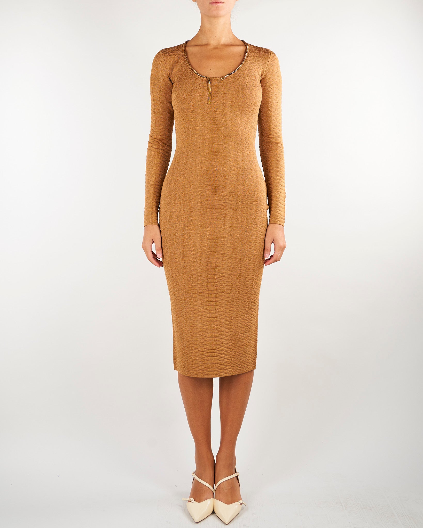 Abito Daino in maglia a trama snake AM30S67E2 AI6 ELISABETTA FRANCHI 