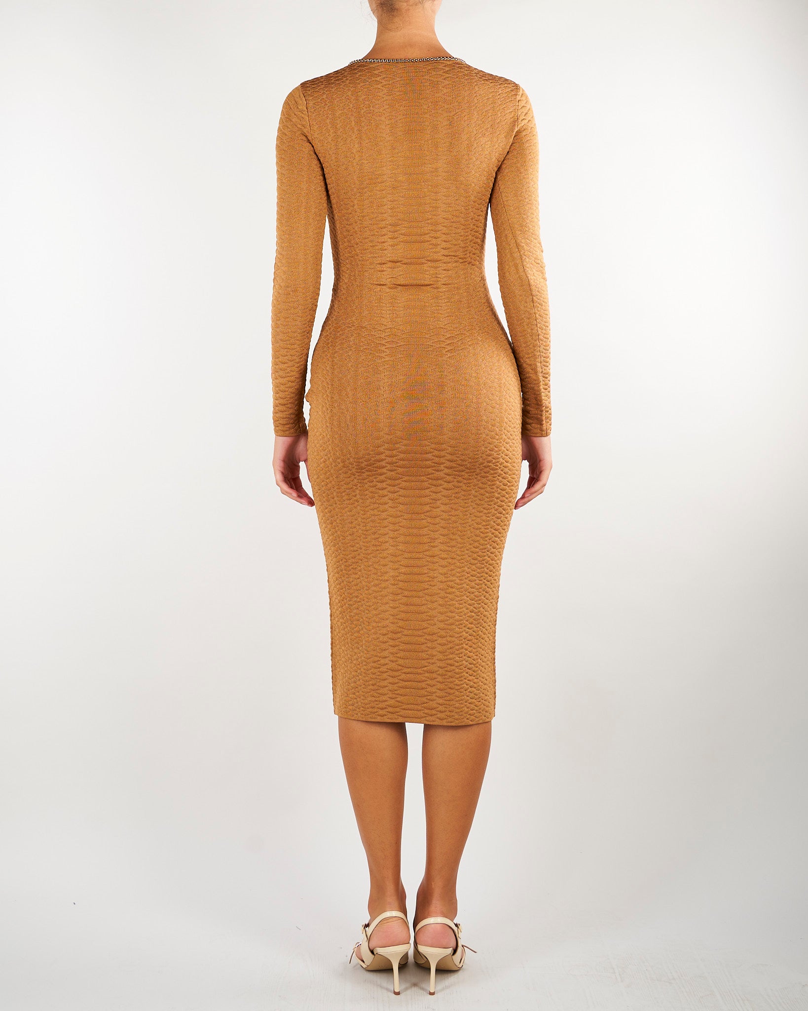 Abito Daino in maglia a trama snake AM30S67E2 AI6 ELISABETTA FRANCHI 
