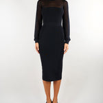 Abito Nero in maglia con effetti 3D AM53B67E2 110 ELISABETTA FRANCHI 