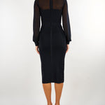 Abito Nero in maglia con effetti 3D AM53B67E2 110 ELISABETTA FRANCHI 