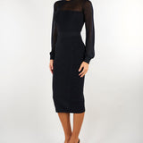 Abito Nero in maglia con effetti 3D AM53B67E2 110 ELISABETTA FRANCHI 