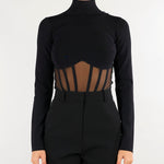Body Nero bustier in maglia BK05S67E2 110 ELISABETTA FRANCHI 