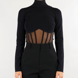 Body Nero bustier in maglia BK05S67E2 110 ELISABETTA FRANCHI 