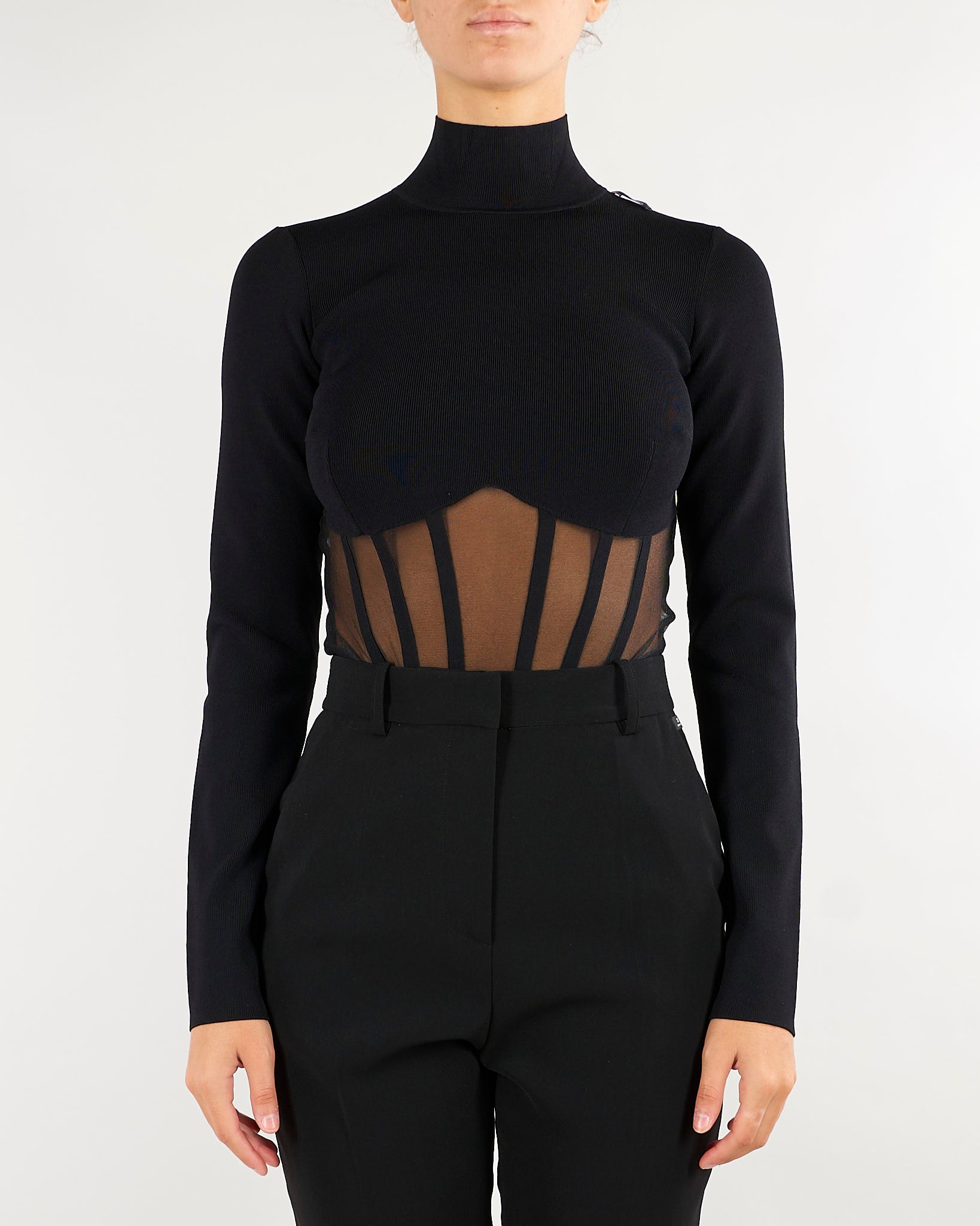 Body Nero bustier in maglia BK05S67E2 110 ELISABETTA FRANCHI 