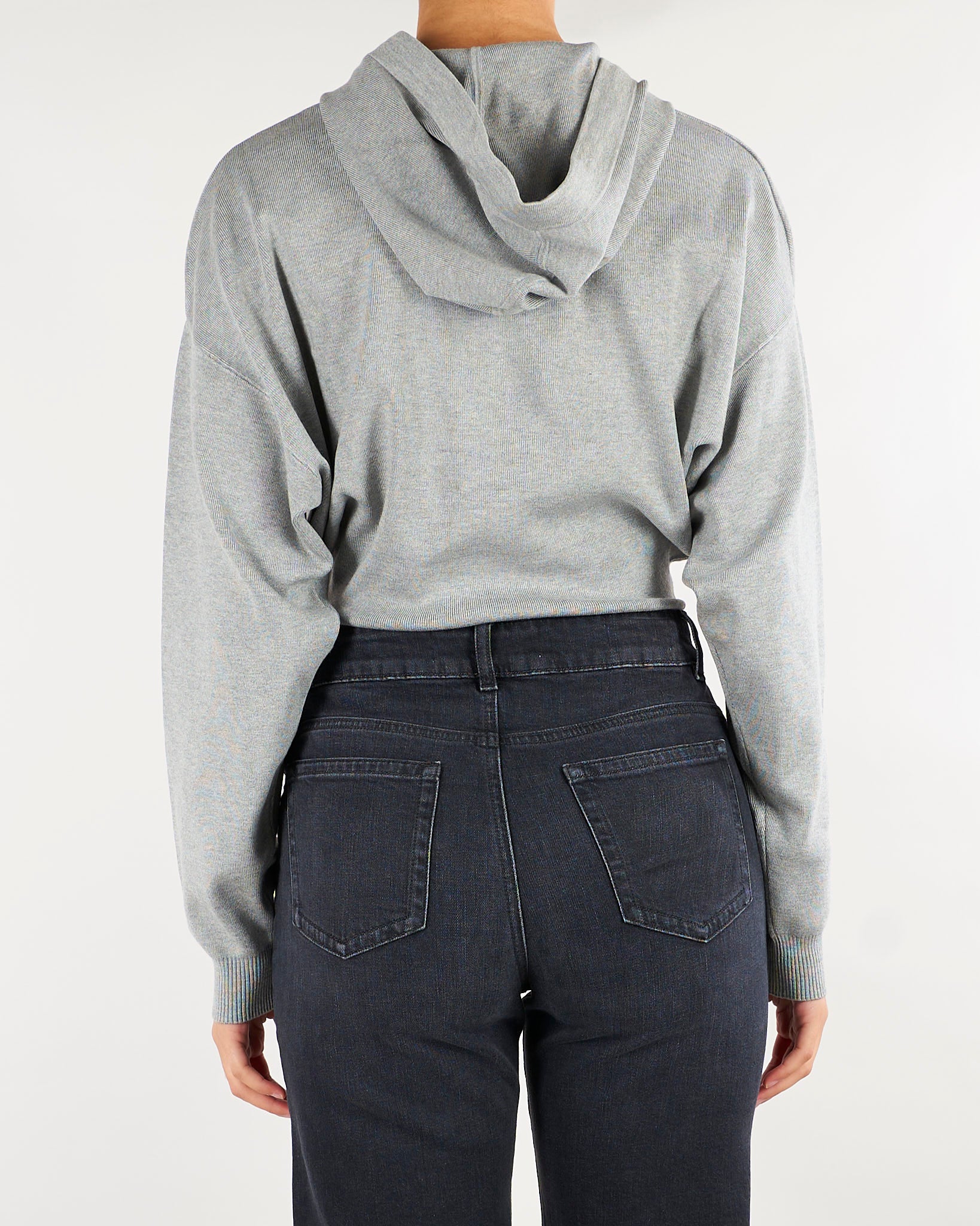 Body Grigio Melange in maglia con cappuccio BK87S66E2 431 ELISABETTA FRANCHI 