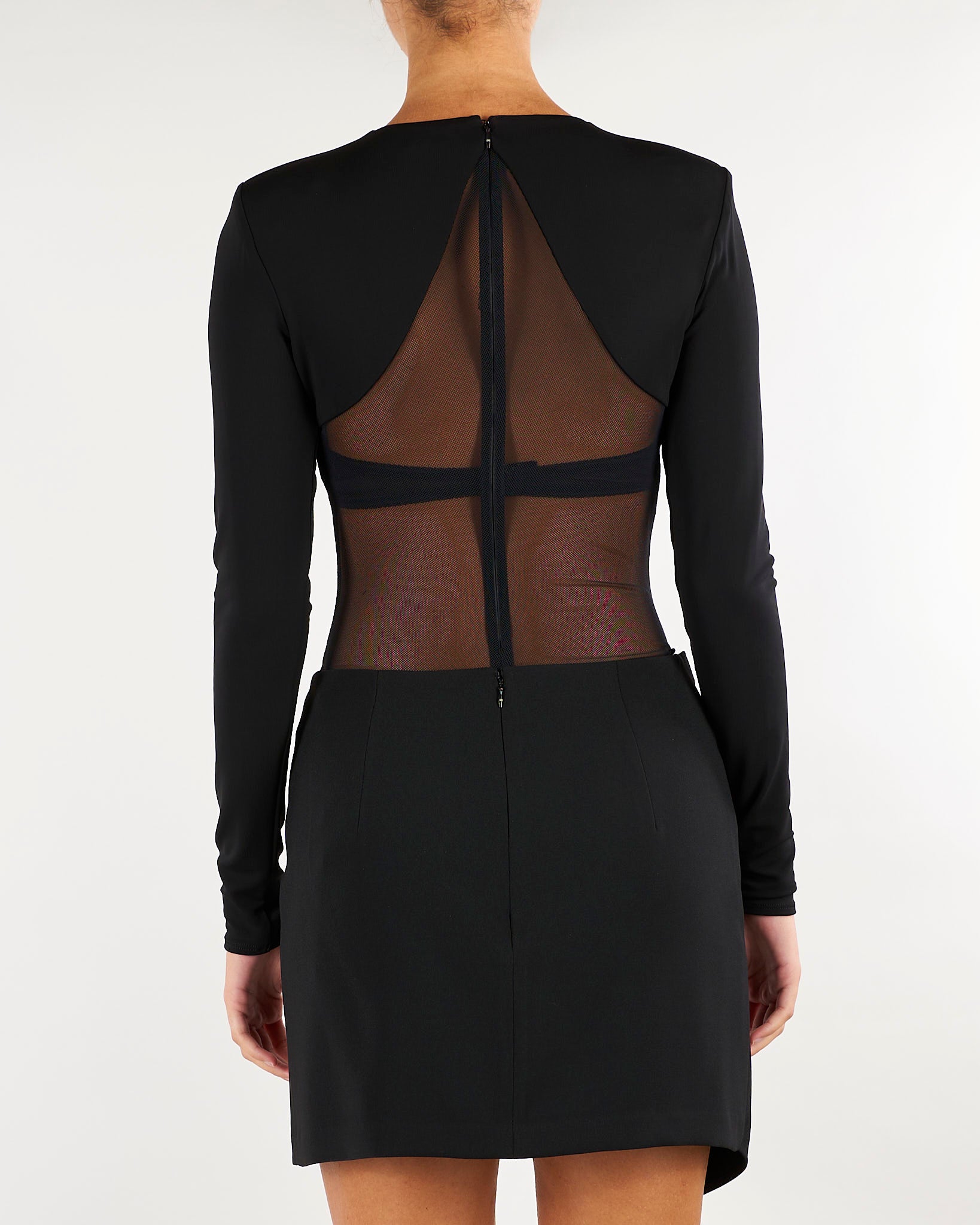 Body Nero in jersey crêpe e tulle rete BO02666E2 110 ELISABETTA FRANCHI 