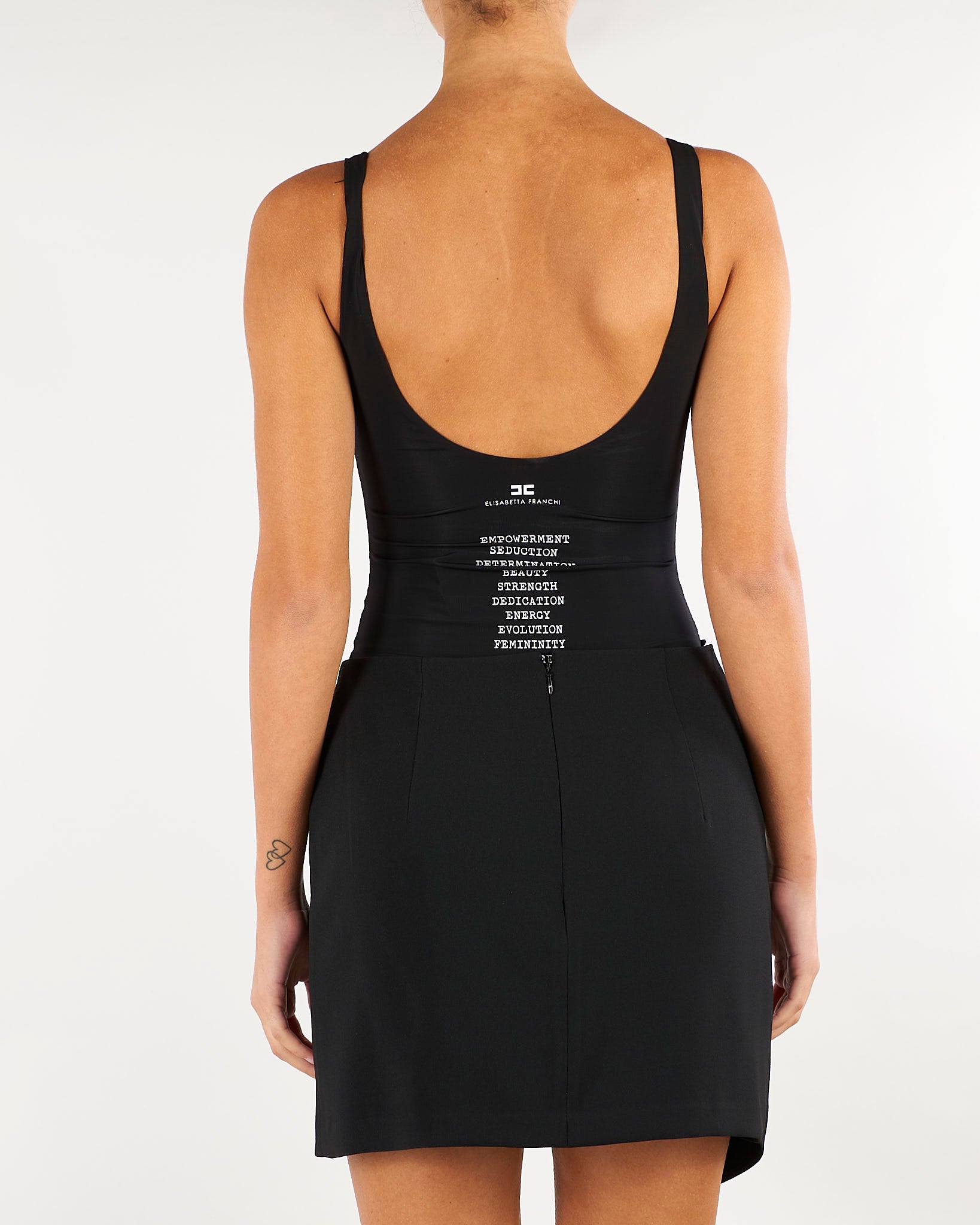 Body Nero in jersey crêpe leggero BO03966E2 110 ELISABETTA FRANCHI 